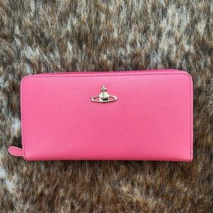 Vivienne Westwood 5140 pink zip round wallet New in box
